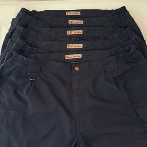 Lot of 5 5.11 Tactical Men's Navy Blue Cargo Pants Workwear Relaxed Fit 37x34